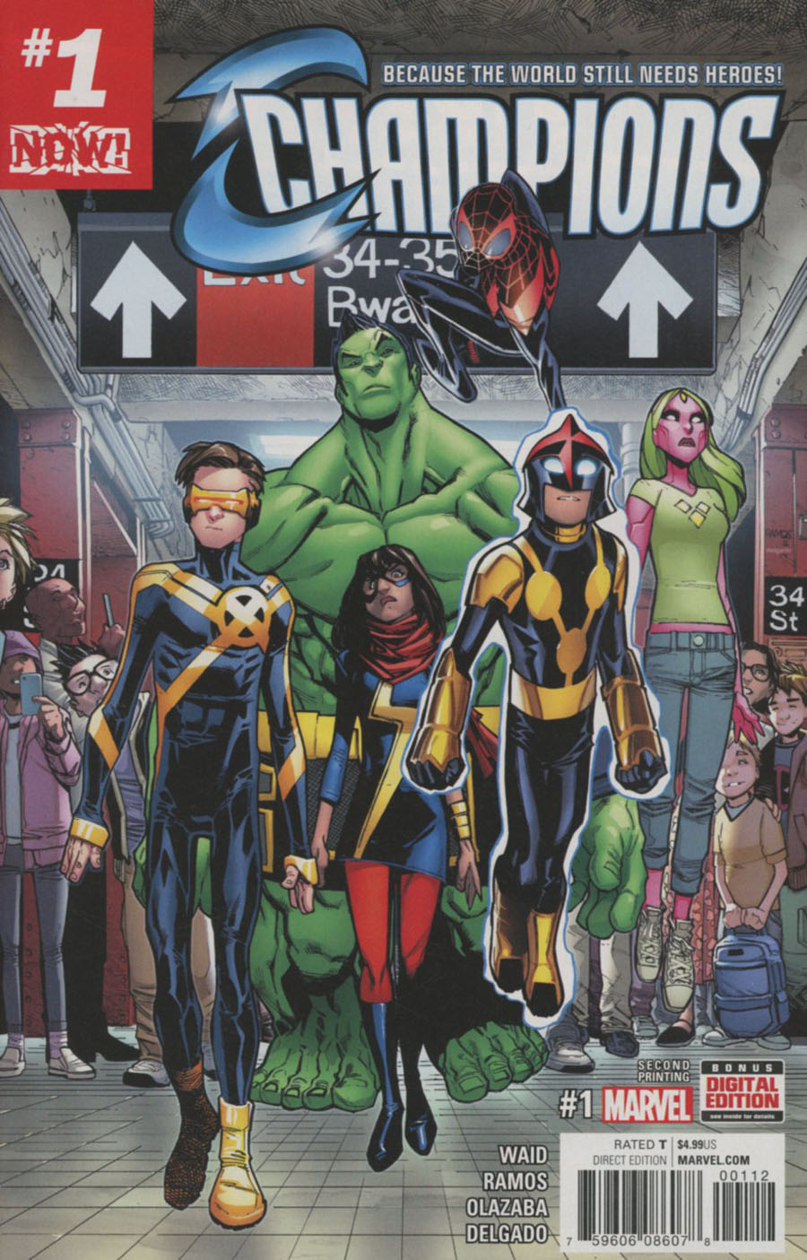Champions (Marvel) Vol 2 #1 Cover O 2nd Ptg Variant Humberto Ramos Cover (Marvel Now Tie-In)