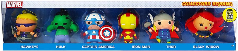 Avengers Laser Cut Figural Keyring SDCC 2016 Exclusive 6-Piece Set 