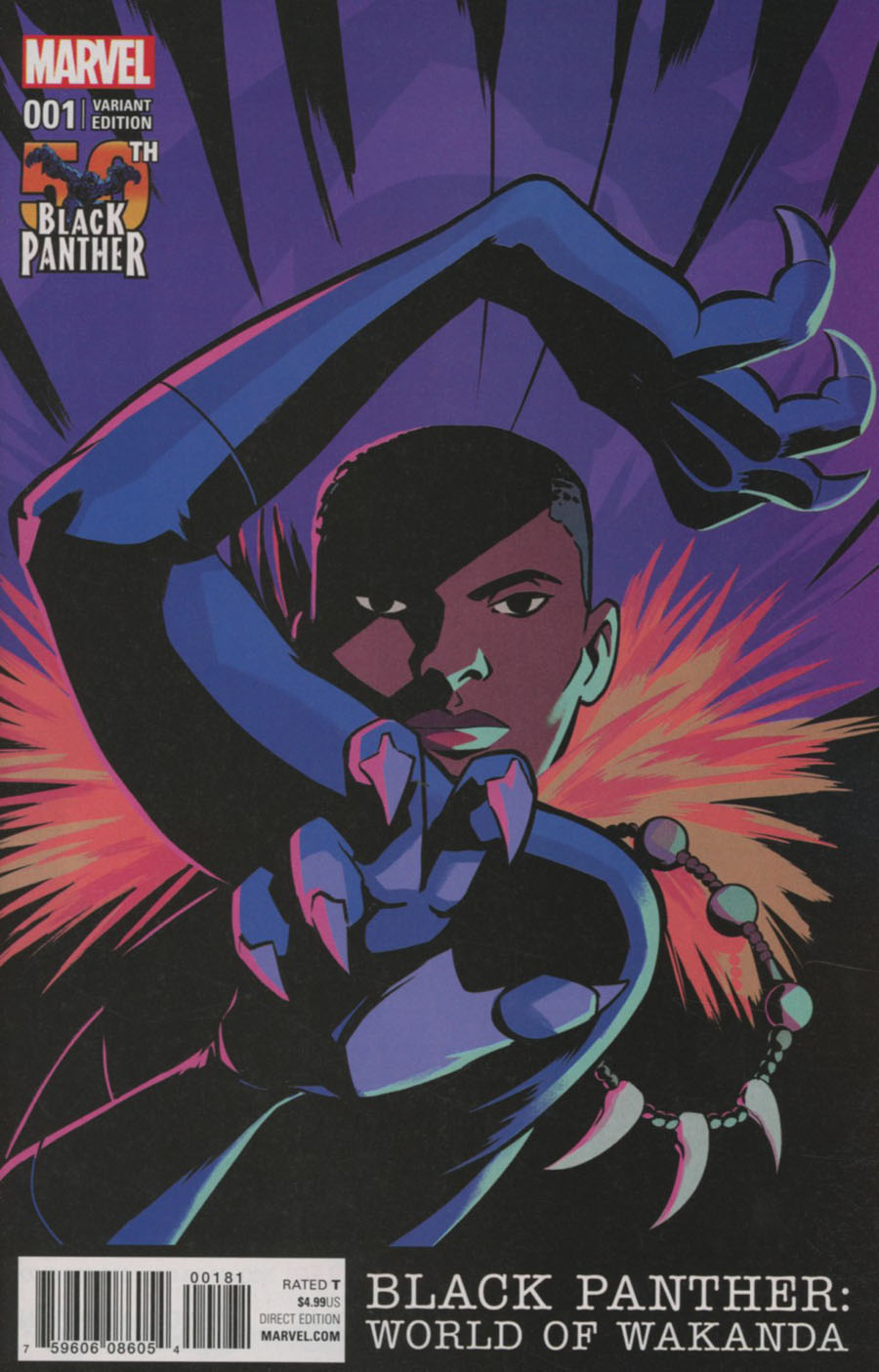 Black Panther World Of Wakanda #1 Cover H Incentive Natacha Bustos Black Panther 50th Anniversary Variant Cover