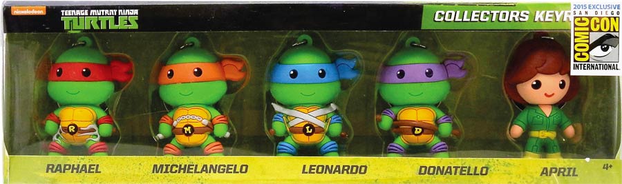 Teenage Mutant Ninja Turtles Laser Cut Figural Keyring SDCC 2016 Exclusive 5-Piece Set