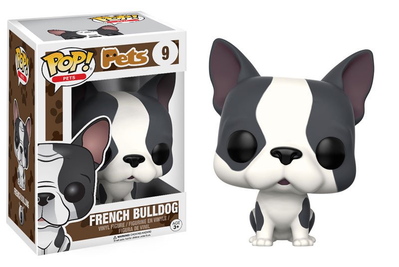 POP Pets 09 French Bulldog Grey And White Vinyl Figure