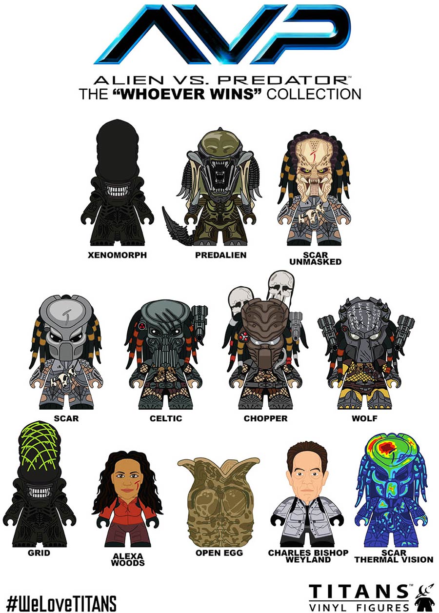 Alien vs Predator Titans Mini Figure Series 1 Blind Mystery Box 20-Piece Display