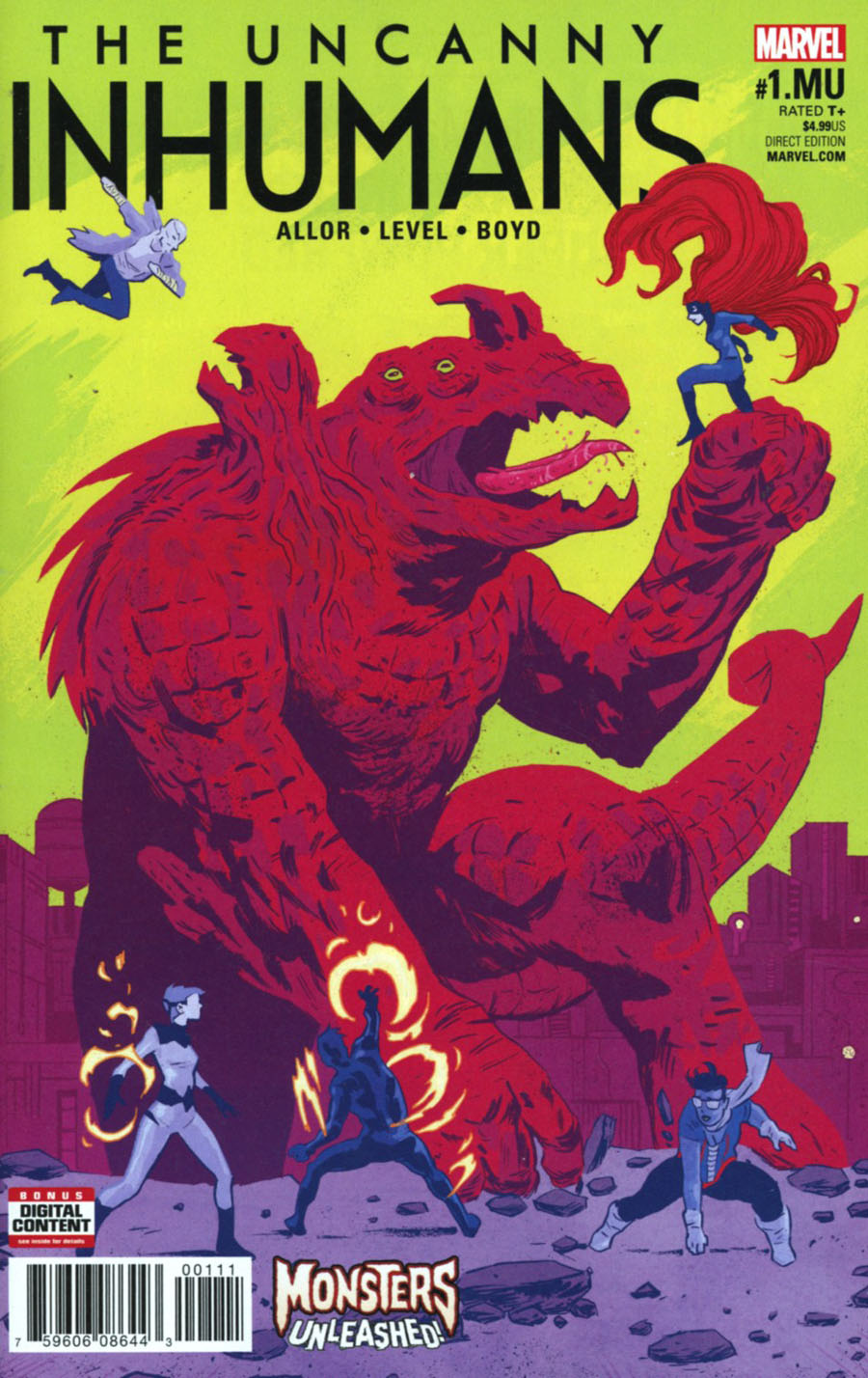 Uncanny Inhumans #1 MU Cover A Regular Michael Walsh Cover (Monsters Unleashed Tie-In)