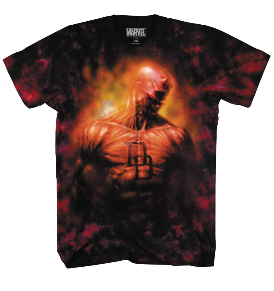 Daredevil Flame On Previews Exclusive Black/Red T-Shirt Large