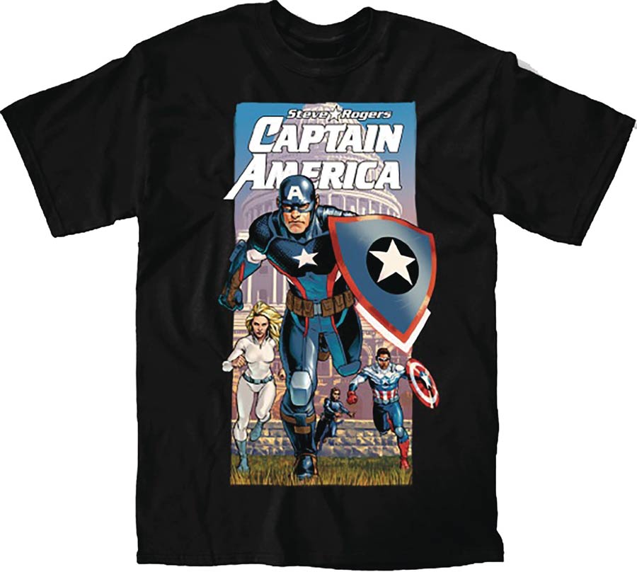 Marvel Captain America Steve Rogers #1 Black T-Shirt Large
