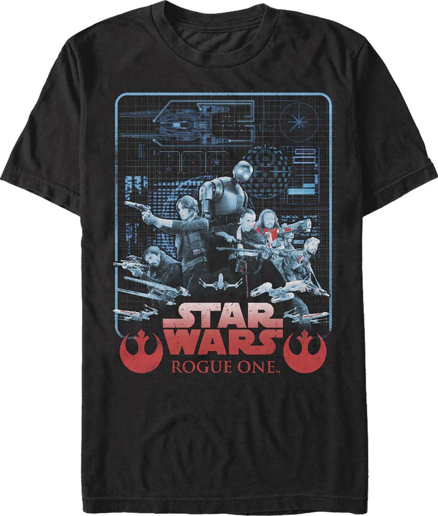 Star Wars Rogue One Got Plans Black T-Shirt Large