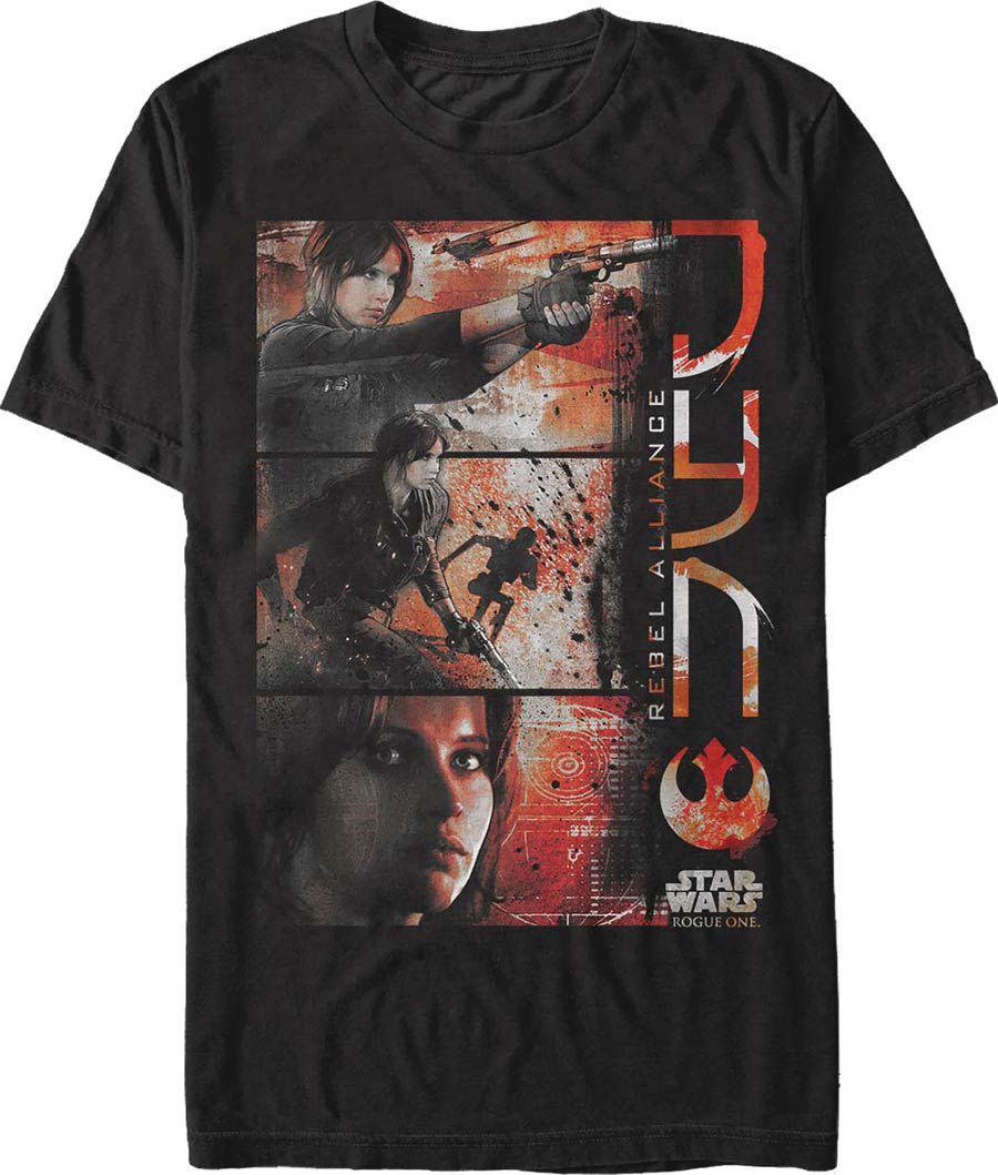 Star Wars Rogue One Jyn Spotlight Black T-Shirt Large