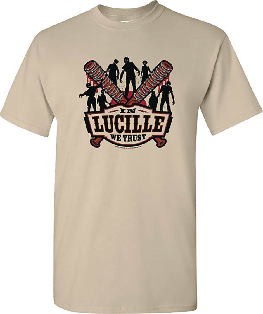 Walking Dead In Lucille We Trust Sand T-Shirt Large
