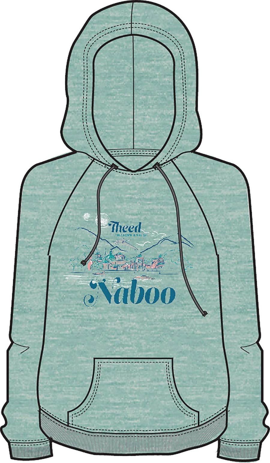 Star Wars Naboo Teal Hoodie Medium