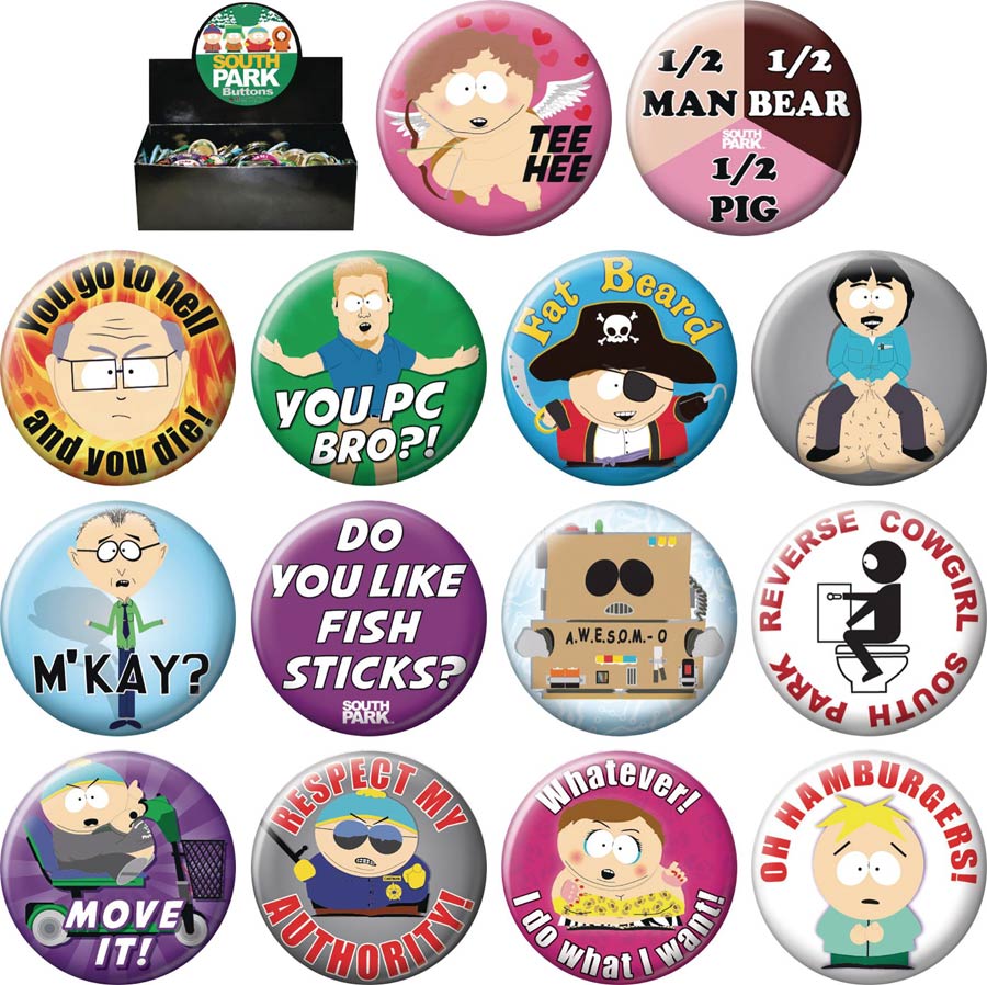 South Park Button 144-Piece Assortment Case