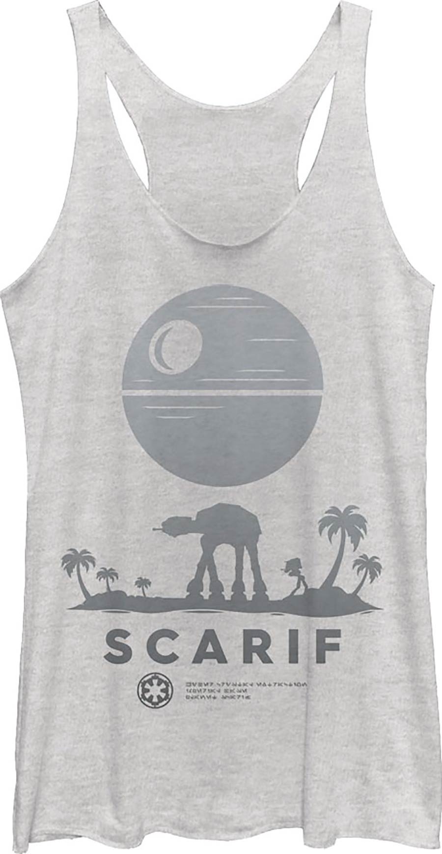 Star Wars Rogue One Scarif Ombre Heather White Womens Tank T-Shirt Large