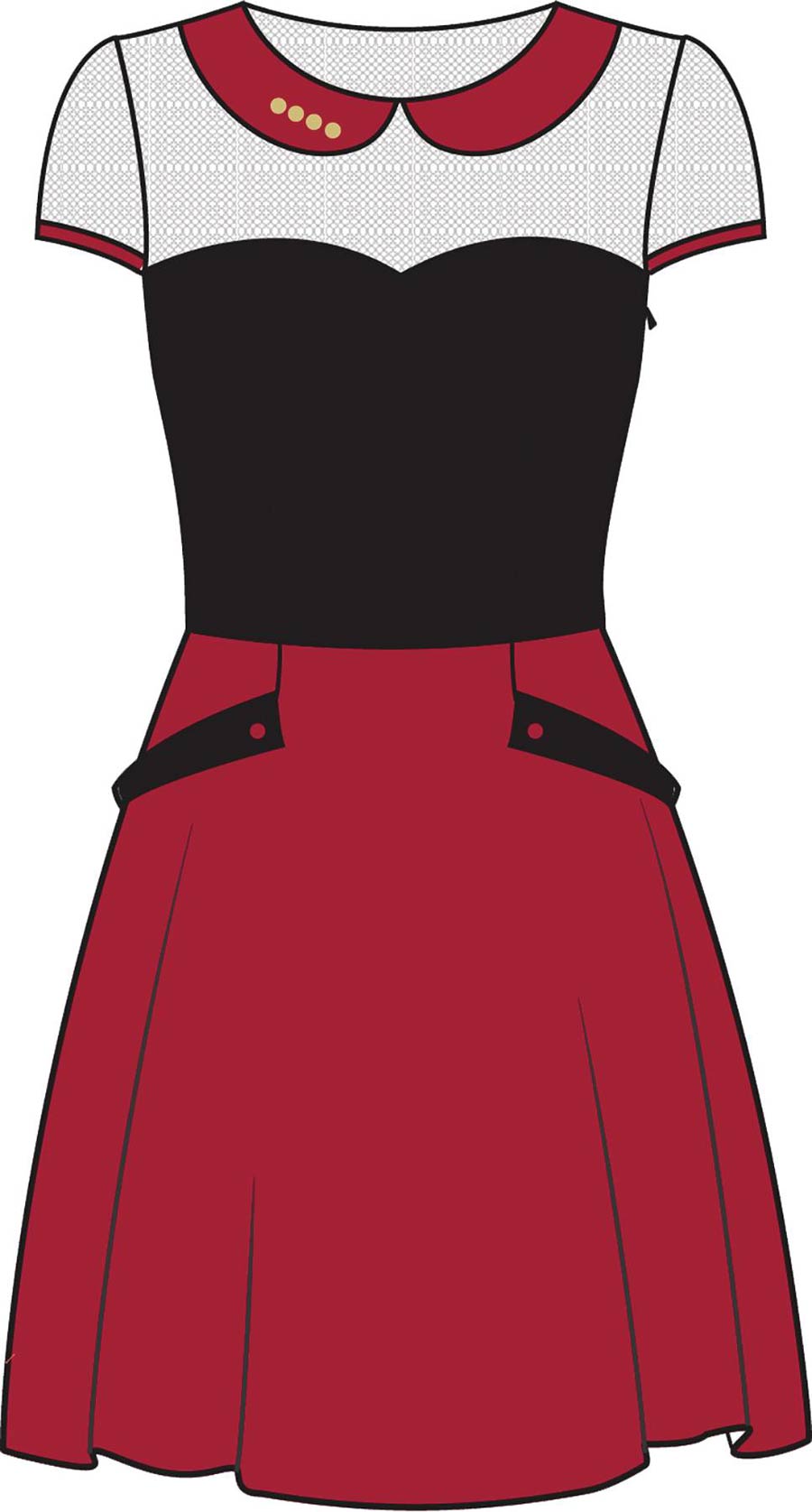 Star Trek Captain Picard Collared Fit And Flare Dress Small