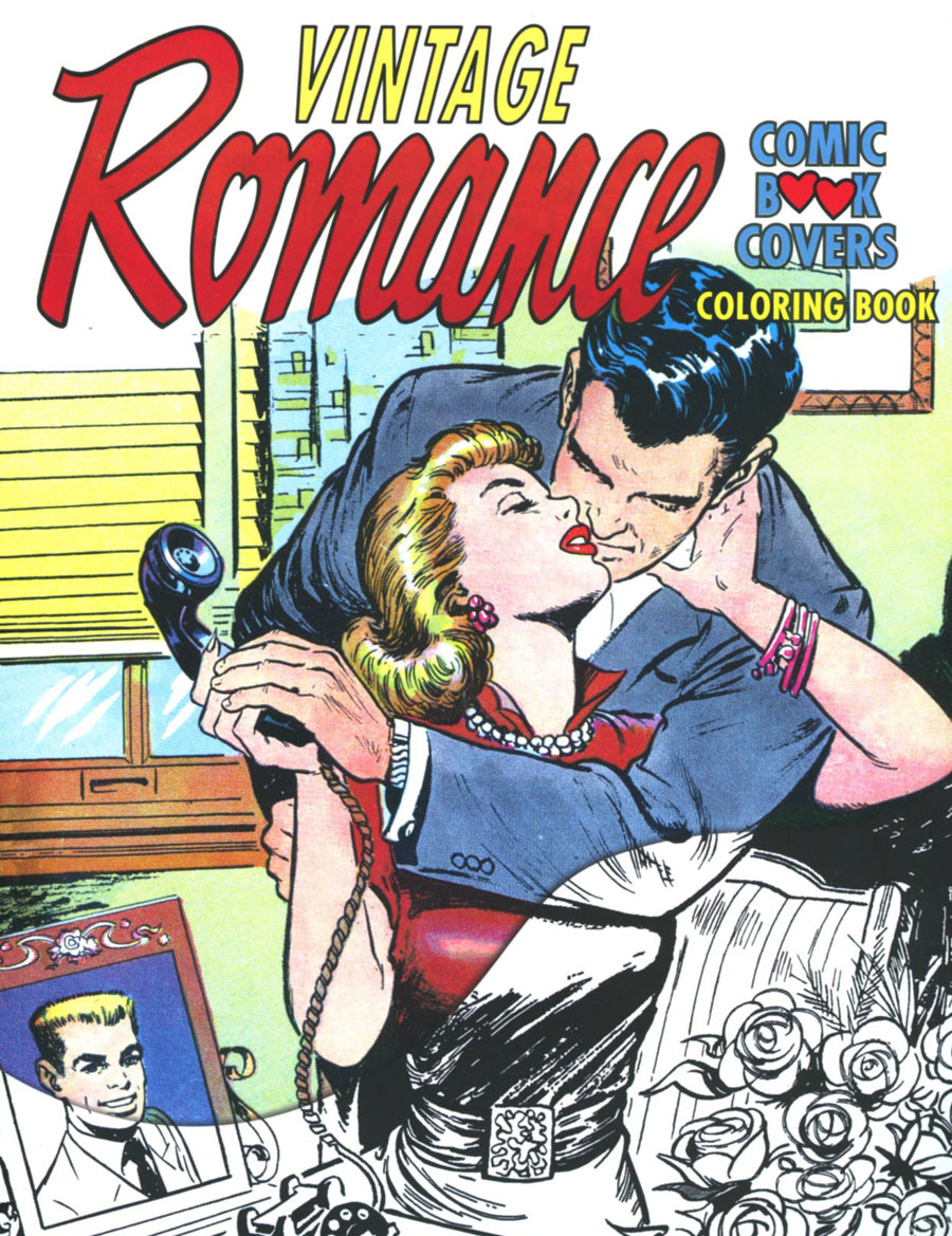 Vintage Romance Comic Book Covers Coloring Book TP