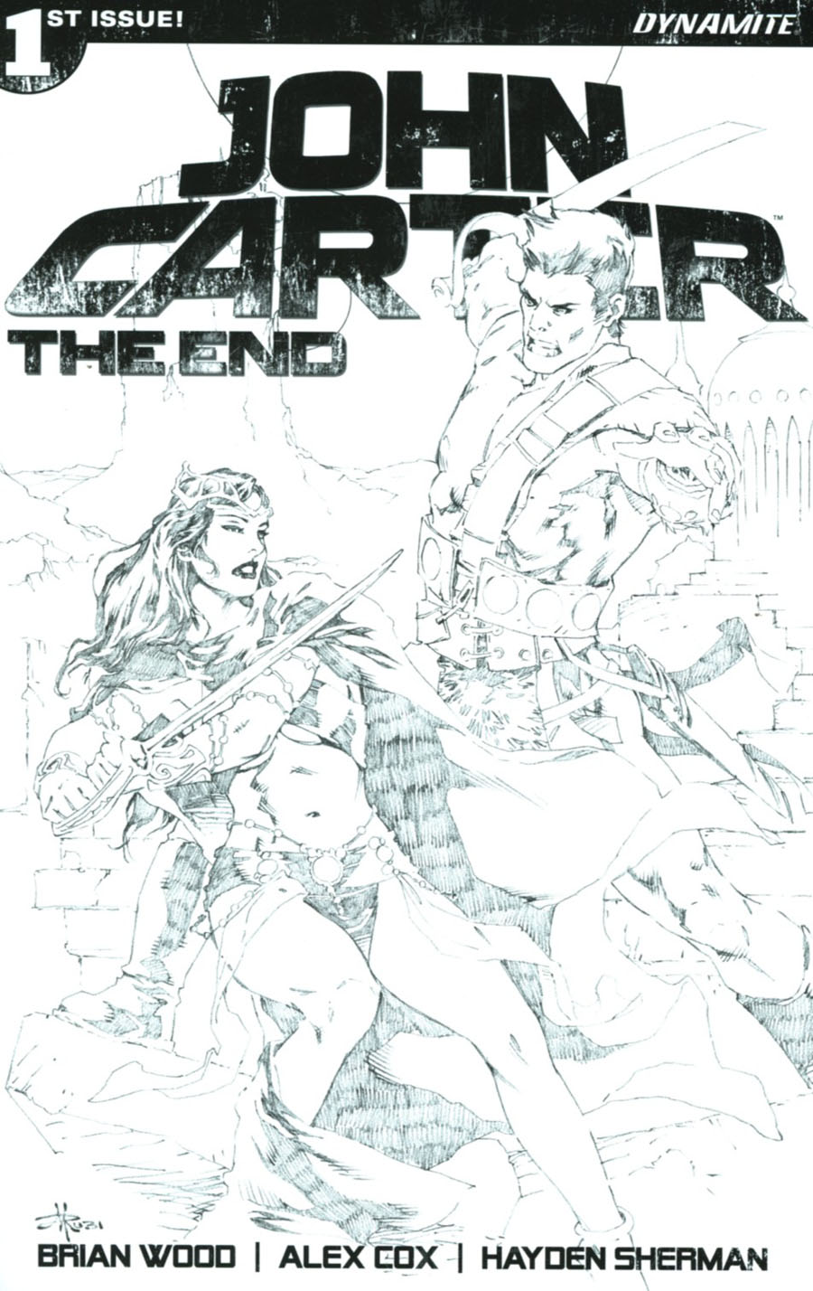 John Carter The End #1 Cover G Incentive Mel Rubi Black & White Cover