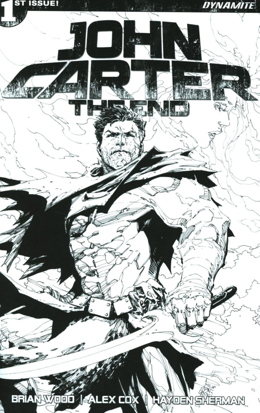 John Carter The End #1 Cover J Incentive Philip Tan Black & White Cover