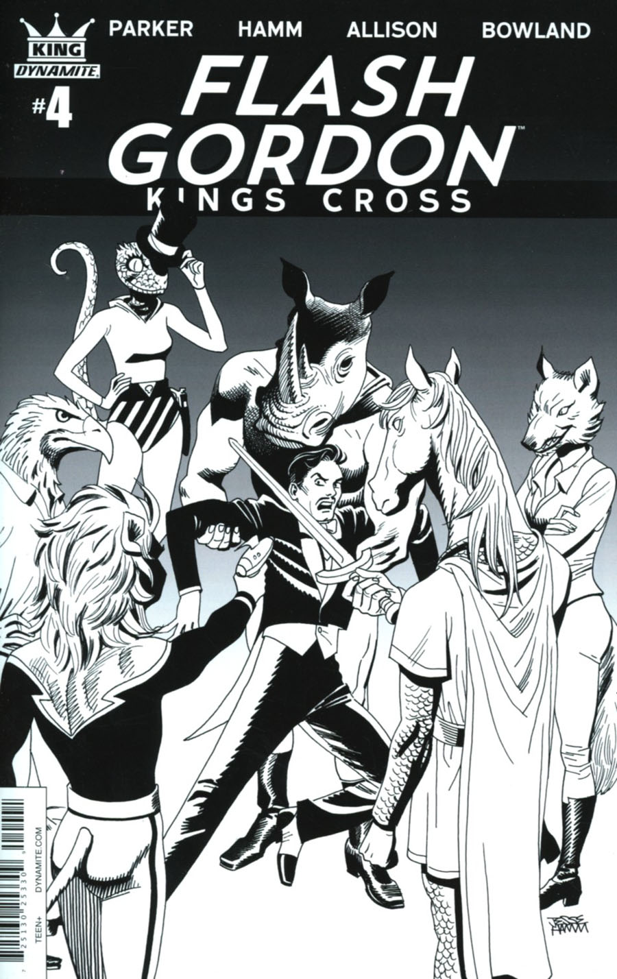 Flash Gordon Kings Cross #4 Cover D Incentive Jesse Hamm Black & White Cover