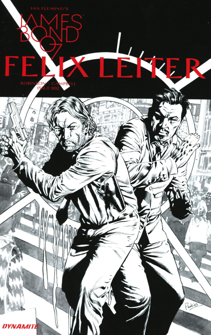 James Bond Felix Leiter #2 Cover B Incentive Mike Perkins Black & White Cover