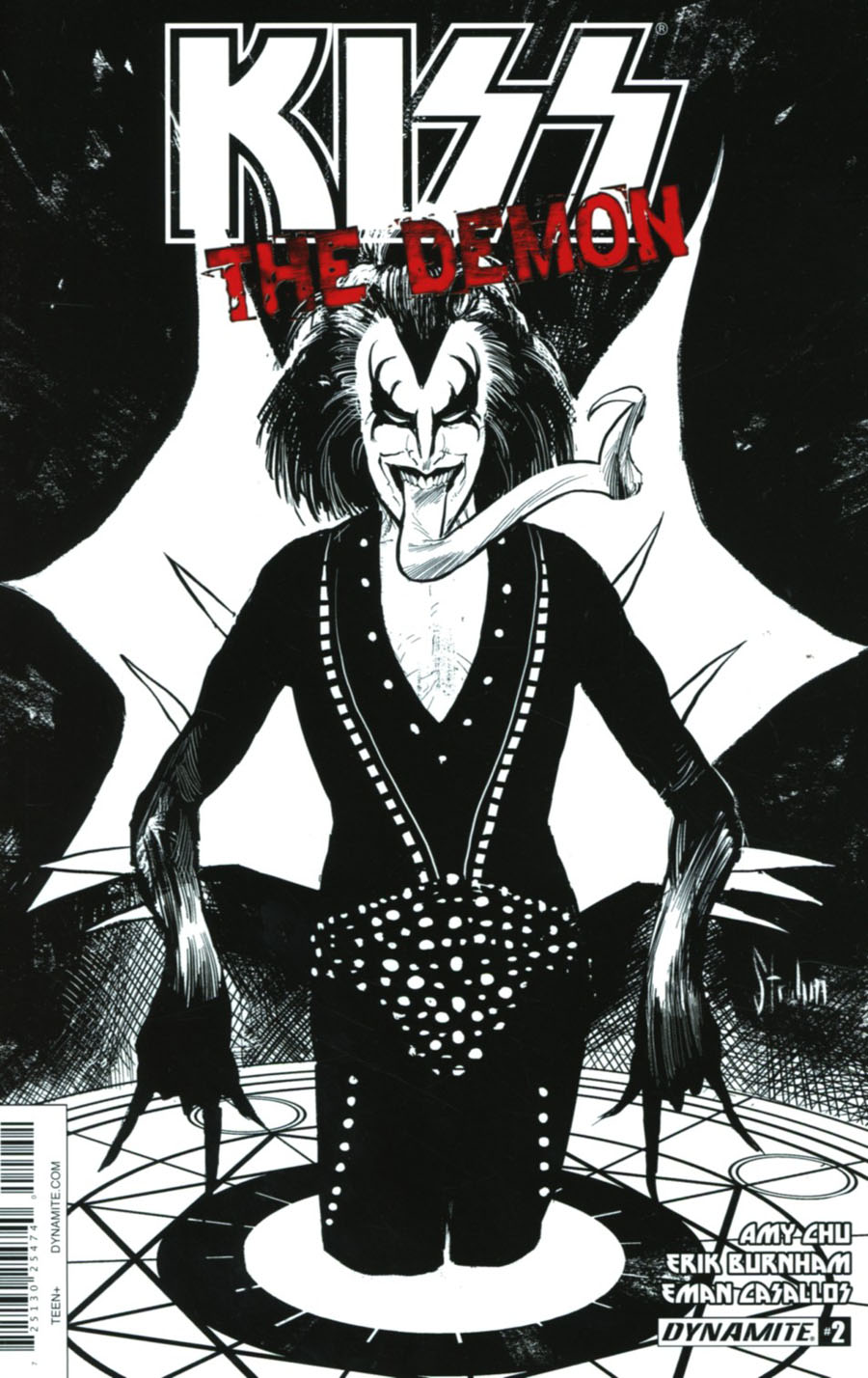 KISS The Demon #2 Cover E Incentive Kyle Strahm Black & White Cover