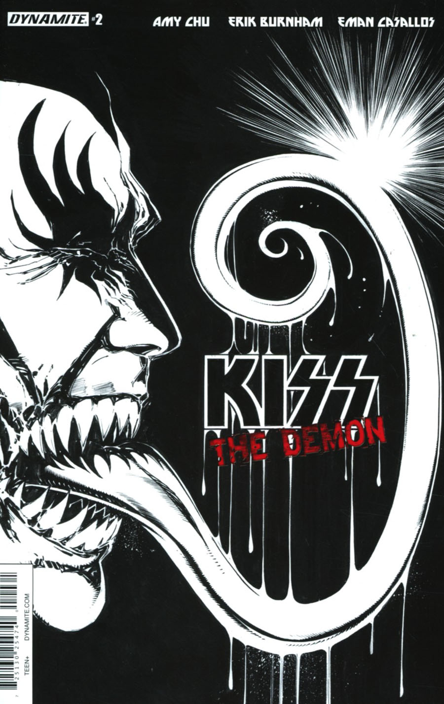 KISS The Demon #2 Cover F Incentive Tom Mandrake Black & White Cover