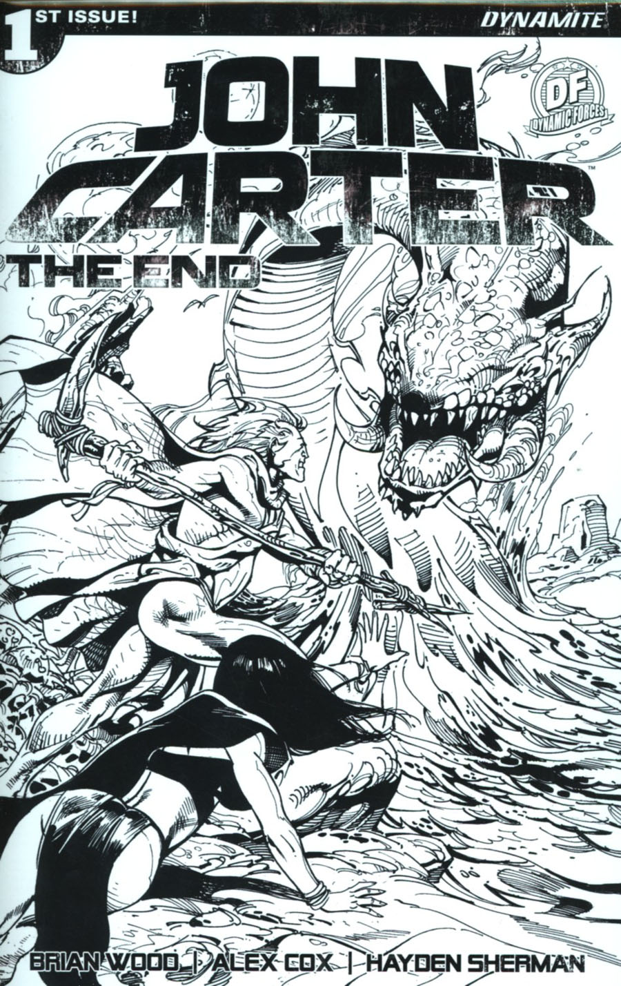 John Carter The End #1 Cover N DF Exclusive Roberto Castro Black & White Variant Cover