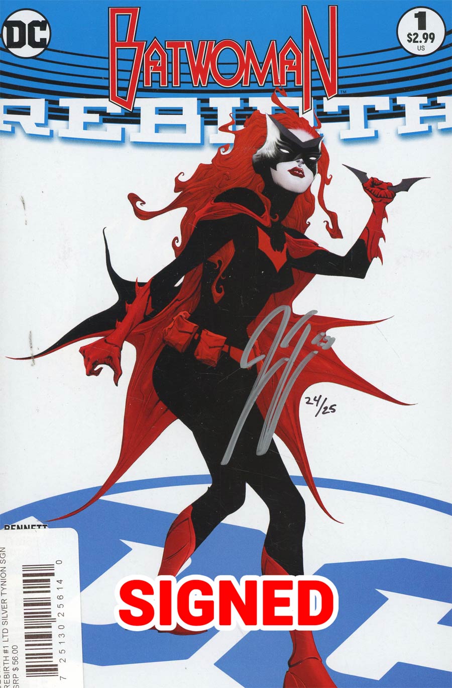 Batwoman Rebirth #1 Cover D DF Ultra-Limited Silver Signature Series Signed By James Tynion IV