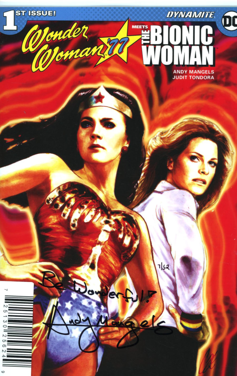 Wonder Woman 77 Meets The Bionic Woman #1 Cover I DF Signed By Andy Mangels
