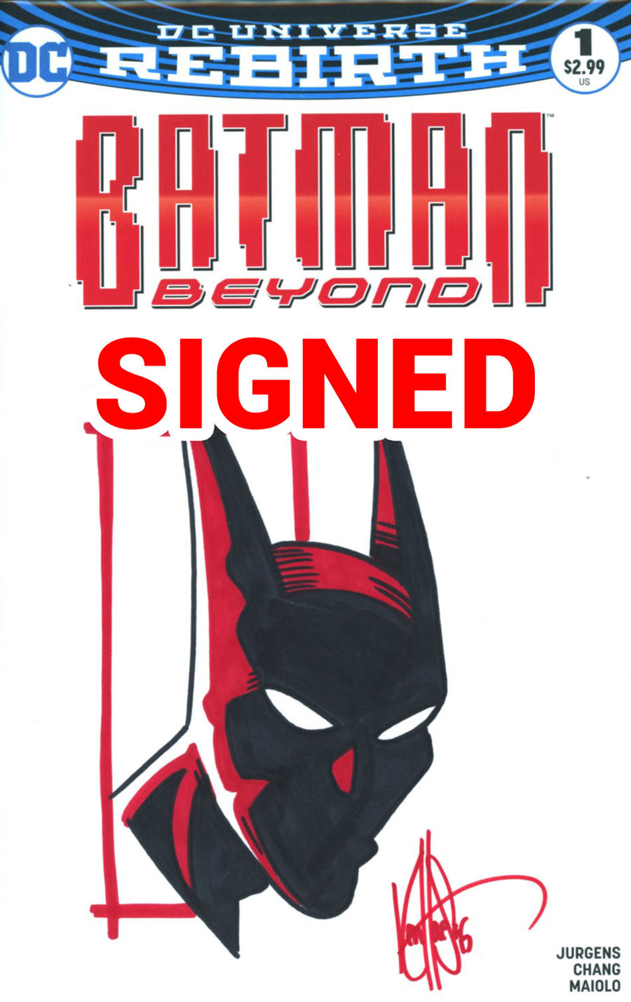 Batman Beyond Vol 6 #1 Cover E DF Signed & Remarked By Ken Haeser