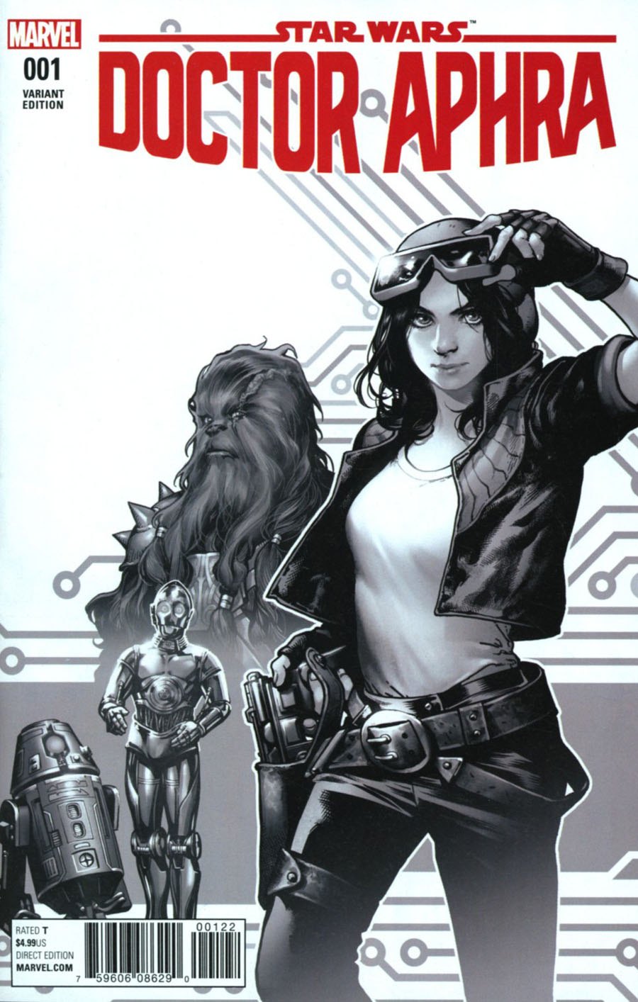 Star Wars Doctor Aphra #1 Cover H Incentive Kamome Shirahama Black & White Retailer Bonus Variant Cover