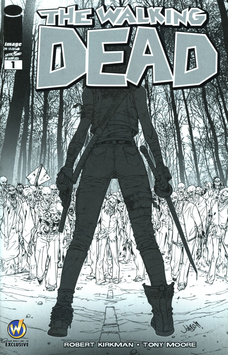 Walking Dead #1 Cover O Wizard World Comic Con Reno VIP Exclusive Jonboy Meyers Sketch Variant Cover