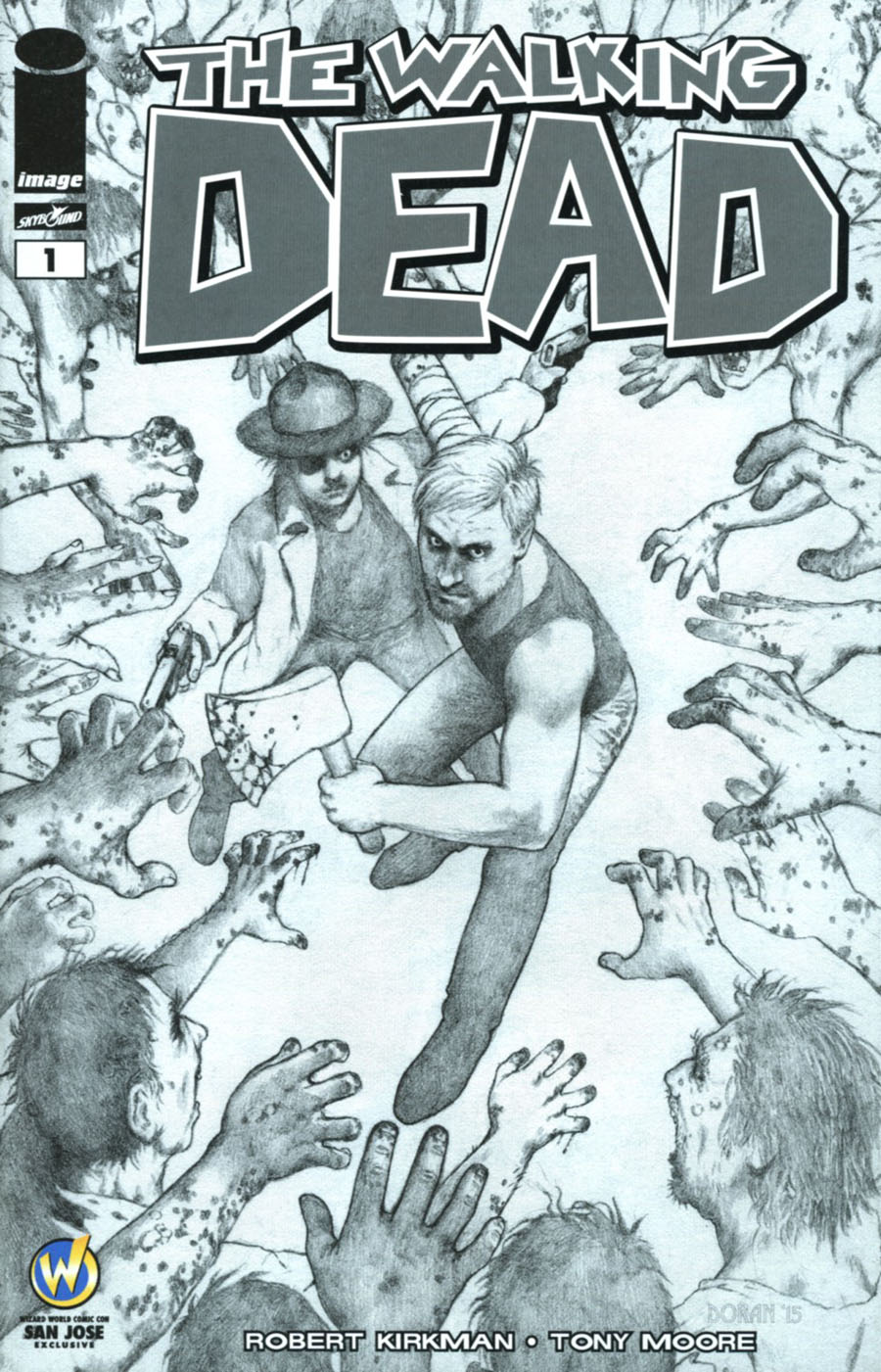 Walking Dead #1 Cover Q Wizard World Comic Con San Jose VIP Exclusive Colleen Doran Sketch Variant Cover