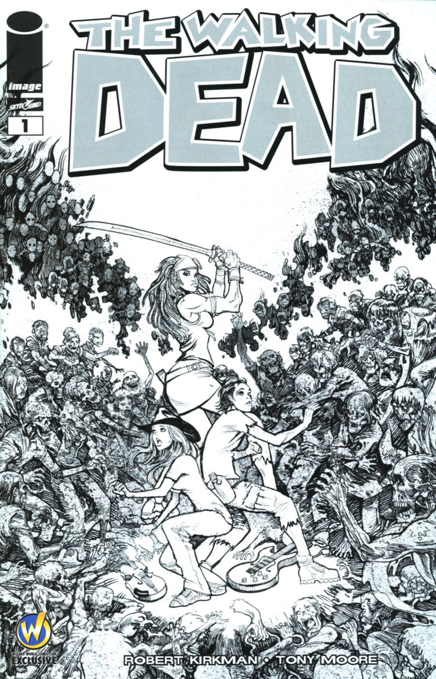 Walking Dead #1 Cover S Wizard World Comic Con Austin VIP Exclusive Moritat Sketch Variant Cover