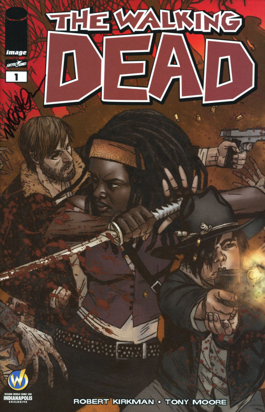Walking Dead #1 Cover V Wizard World Comic Con Indianapolis Exclusive Michael Golden Color Variant Cover Signed By Michael Golden