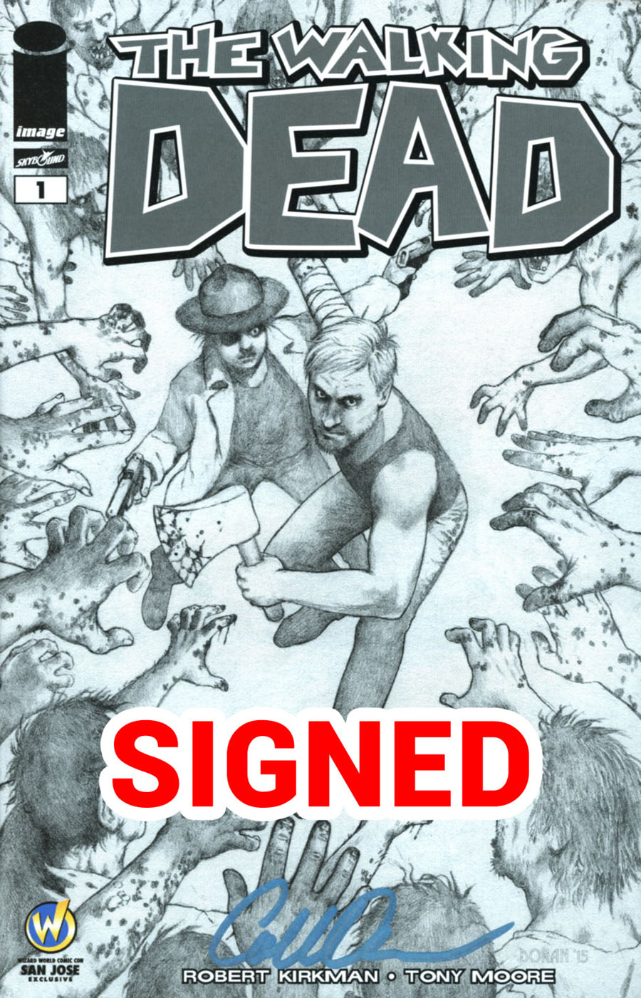 Walking Dead #1 Cover Y Wizard World Comic Con San Jose VIP Exclusive Colleen Doran Sketch Variant Cover Signed By Colleen Doran