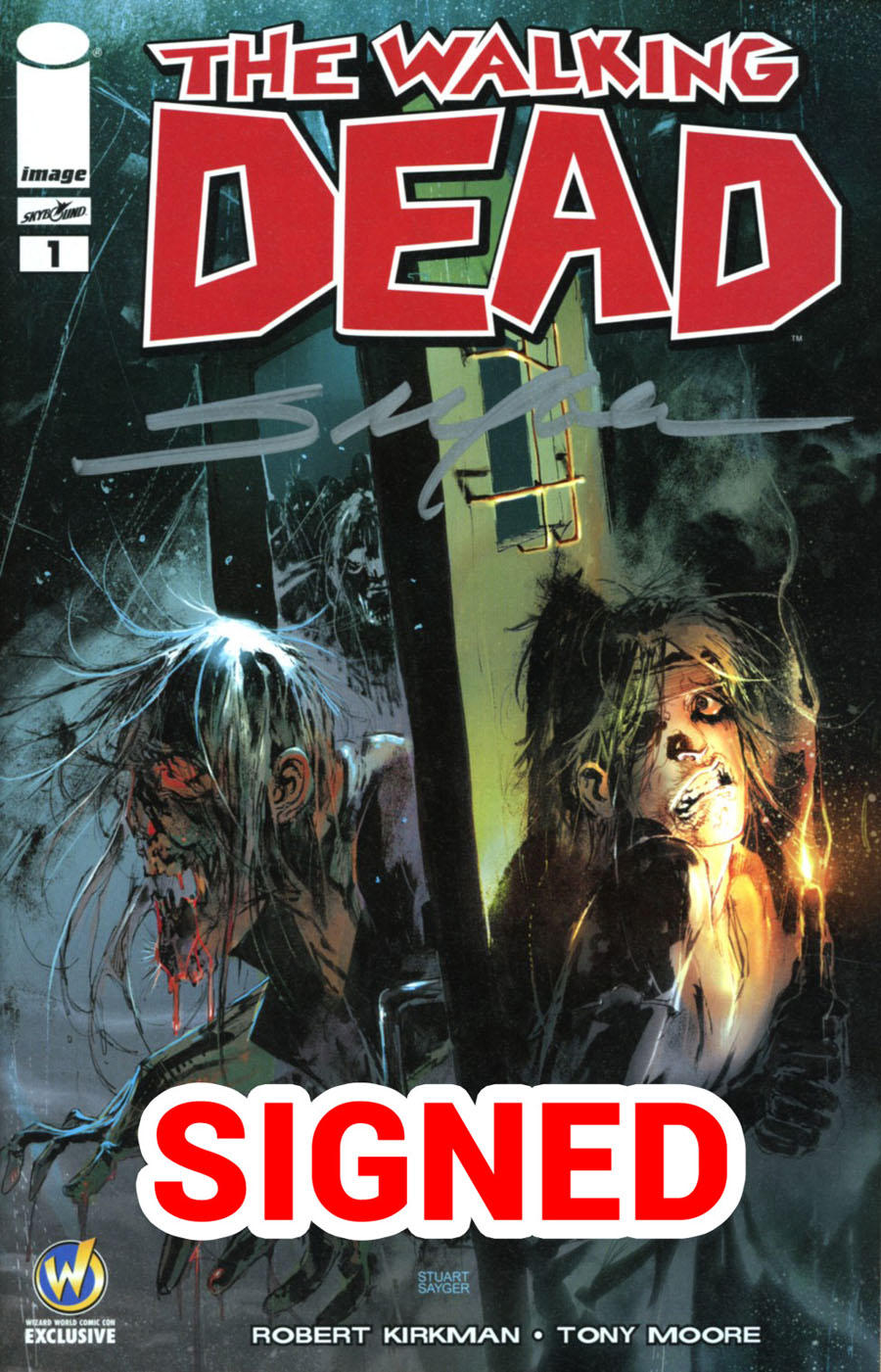 Walking Dead #1 Cover Z-B Wizard World Comic Con Columbus Exclusive Stuart Sayger Color Variant Cover Signed By Stuart Sayger