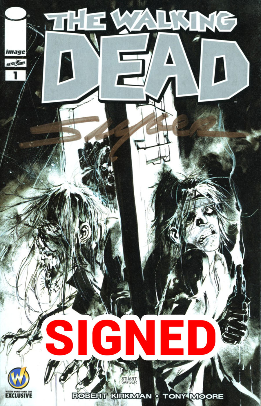 Walking Dead #1 Cover Z-C Wizard World Comic Con Columbus VIP Exclusive Stuart Sayger Sketch Variant Cover Signed By Stuart Sayger