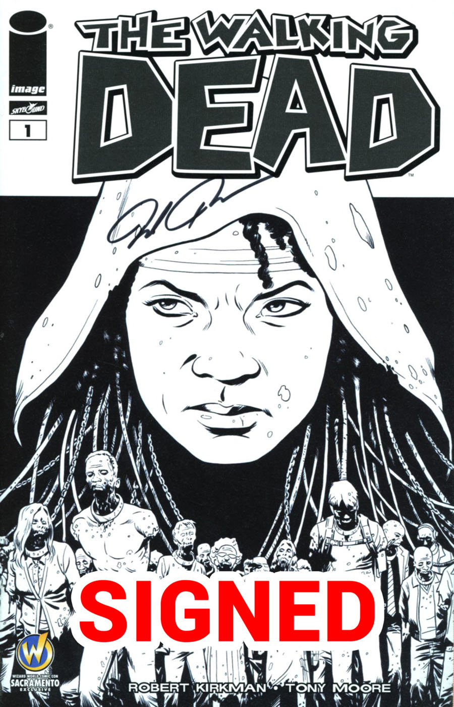 Walking Dead #1 Cover Z-E Wizard World Comic Con Sacramento VIP Exclusive Paolo Rivera Sketch Variant Cover Signed By Paolo Rivera