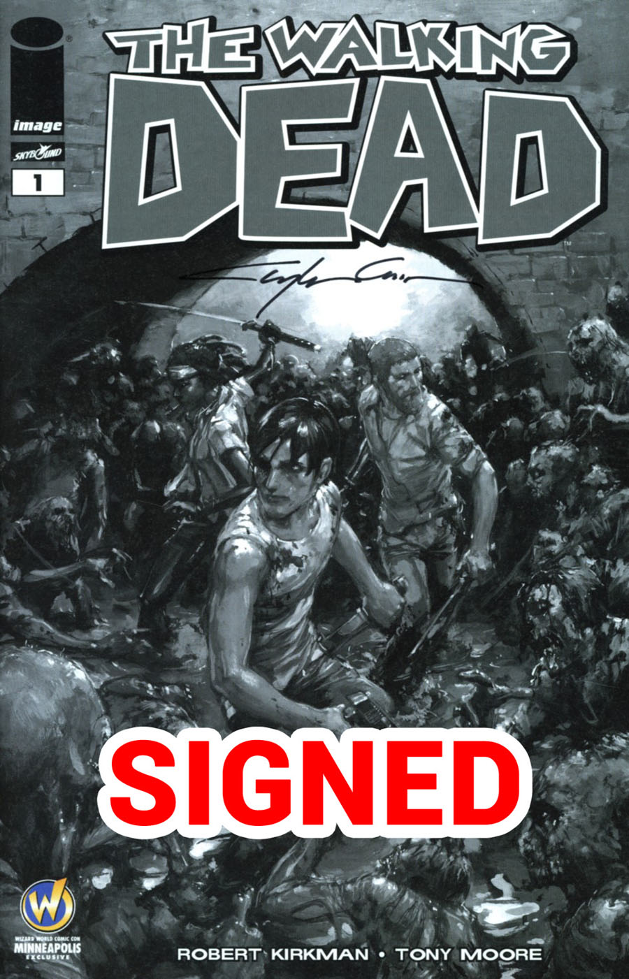 Walking Dead #1 Cover Z-I Wizard World Comic Con Minneapolis VIP Exclusive Clayton Crain Sketch Variant Cover Signed By Clayton Crain