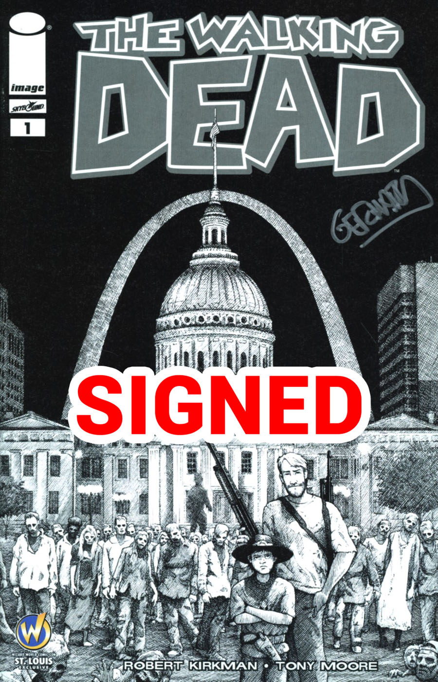 Walking Dead #1 Cover Z-Q Wizard World Comic Con St. Louis VIP Exclusive Gerhard Sketch Variant Cover Signed By Gerhard