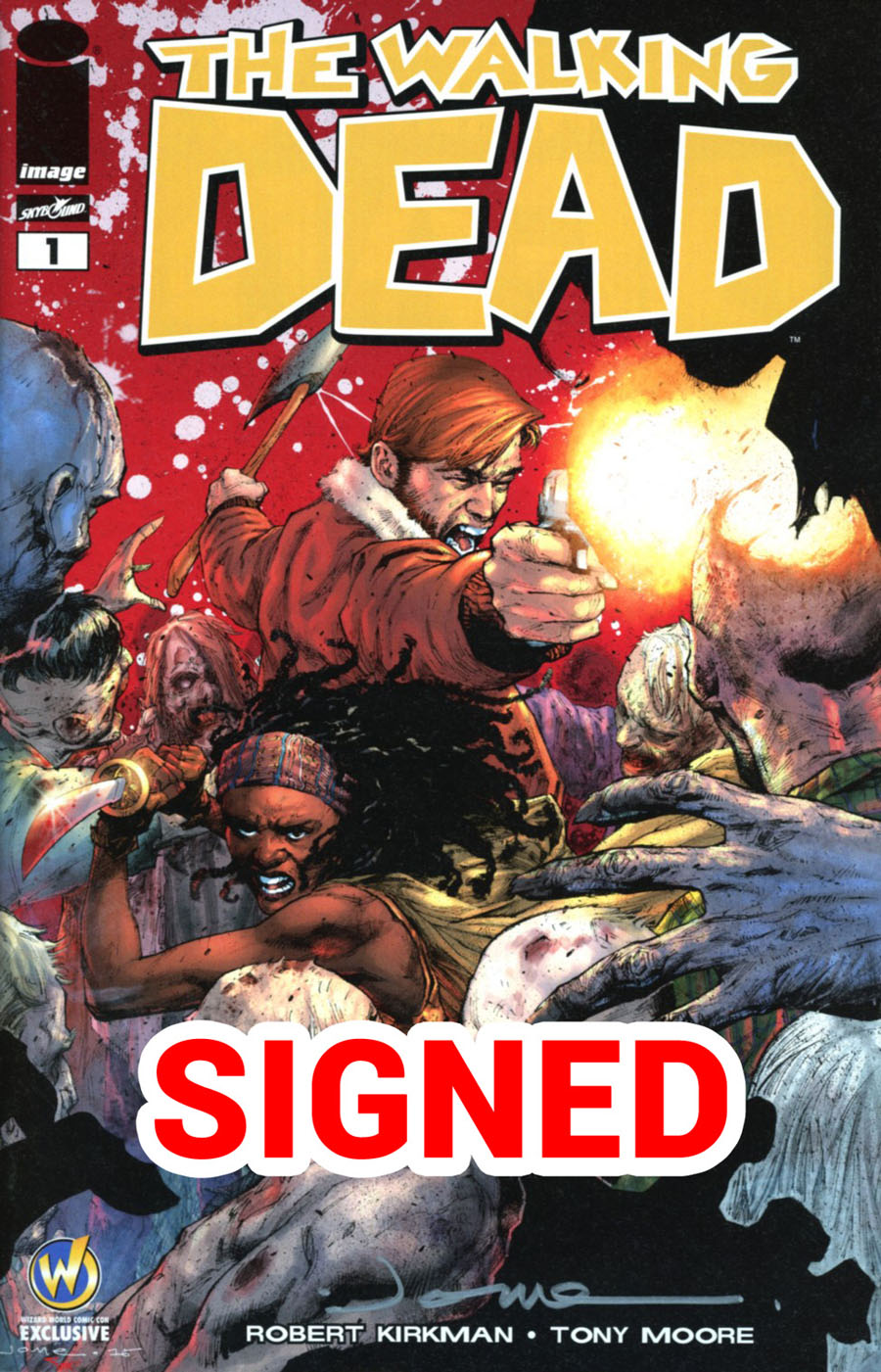 Walking Dead #1 Cover Z-R Wizard World Comic Con Nashville Exclusive Jerome Opena Color Variant Cover Signed By Jerome Opena