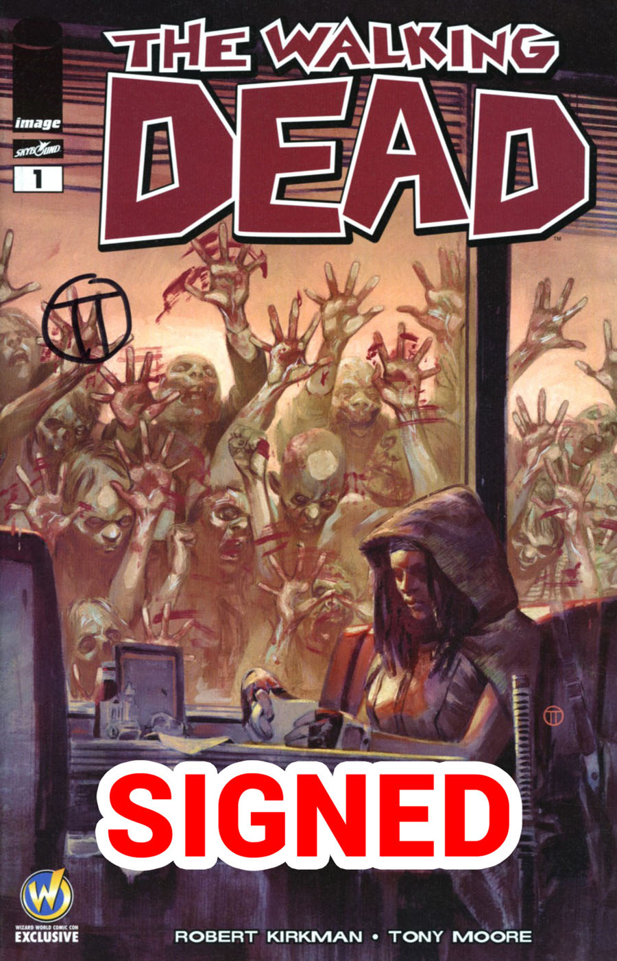 Walking Dead #1 Cover Z-V Wizard World Comic Con Fort Lauderdale Exclusive Julian Totino Tedesco Color Variant Cover Signed By Julian Totino Tedesco