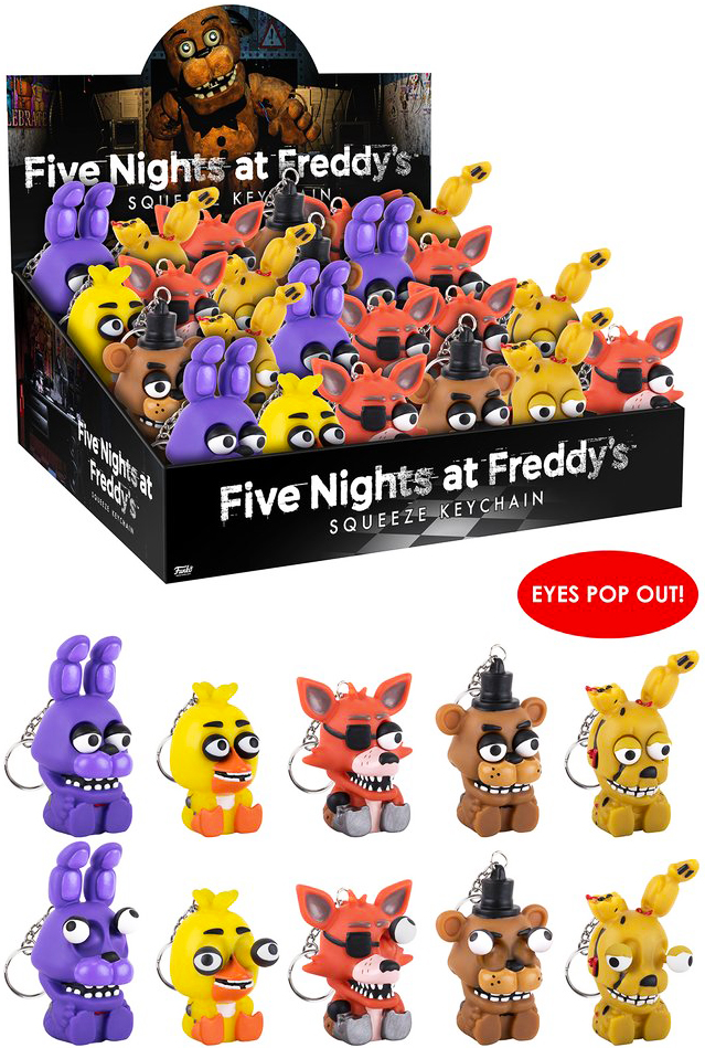Five Nights At Freddys Squeeze Keychain 24-Piece Assortment Case