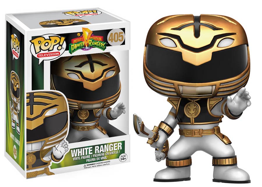 POP Television 405 Mighty Morphin Power Rangers White Ranger Vinyl Figure