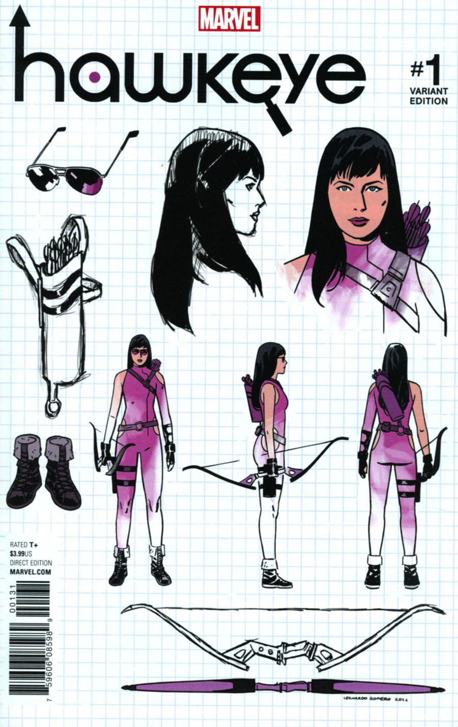 Hawkeye Vol 5 #1 Cover E Incentive Leonardo Romero Design Variant Cover (Marvel Now Tie-In)
