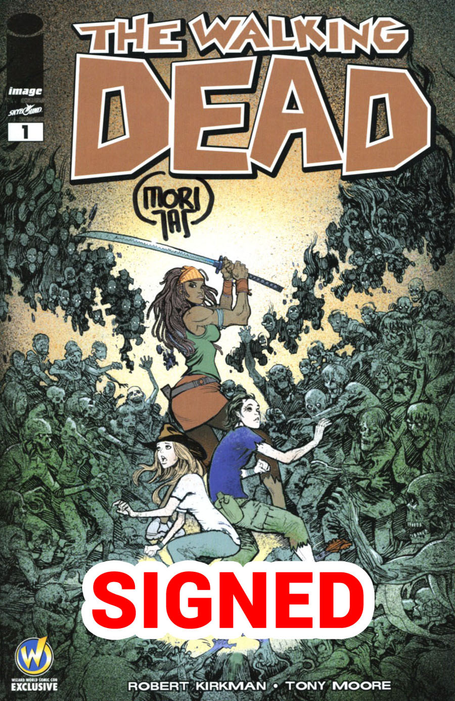 Walking Dead #1 Cover Z-Z Wizard World Comic Con Austin Exclusive Moritat Color Variant Cover Signed by Moritat
