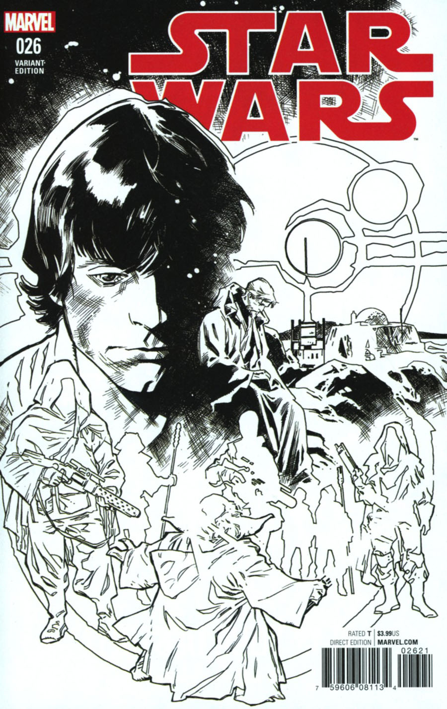 Star Wars Vol 4 #26 Cover C Incentive Stuart Immonen Black & White Cover