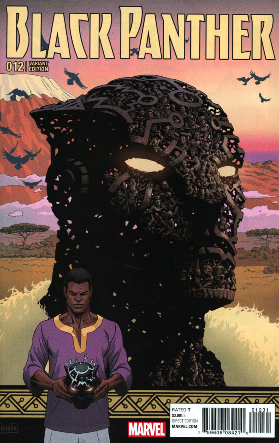 Black Panther Vol 6 #12 Cover B Variant Paolo Rivera Connecting Cover