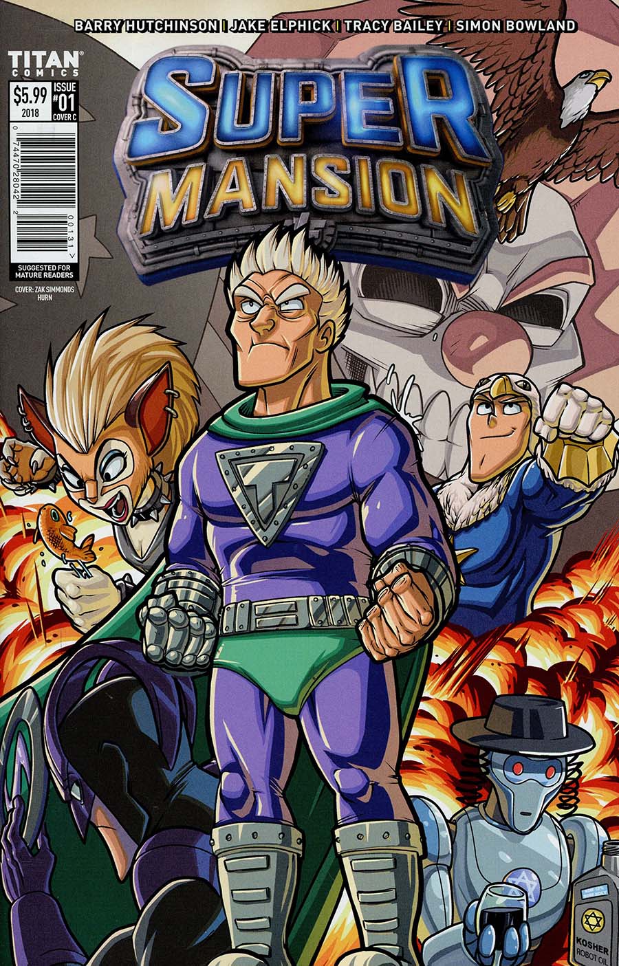 Supermansion #1 Cover C Variant Zak Simmonds Hurn Cover