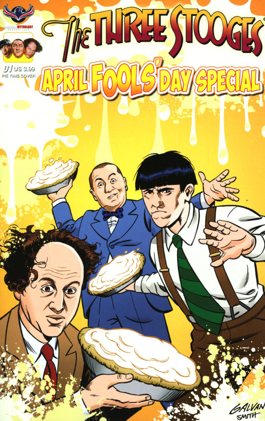 Three Stooges April Fools Day Special Cover B Variant Bill Galvan Pie Time Cover