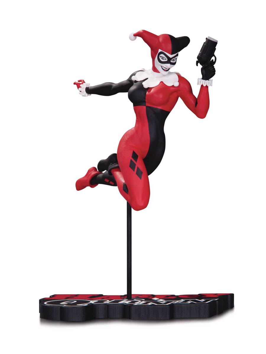 Harley Quinn Red White And Black Statue By Terry Dodson