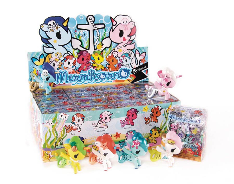 tokidoki Mermicorno Mini Figure Blind Mystery Box 16-Piece Display